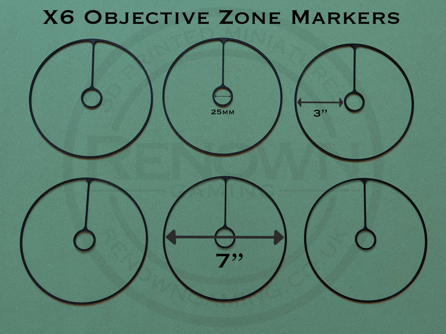 Set of 6 - 25mm Objective Markers for Middle Earth Strategy Battle Game