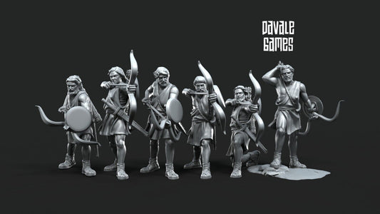 Set of 6 toxotes archers