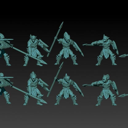 Set of 6 Goblins with Spear and Shield