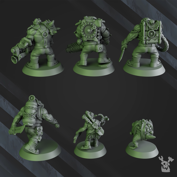 Set of 5 Black Orks Mob part 2