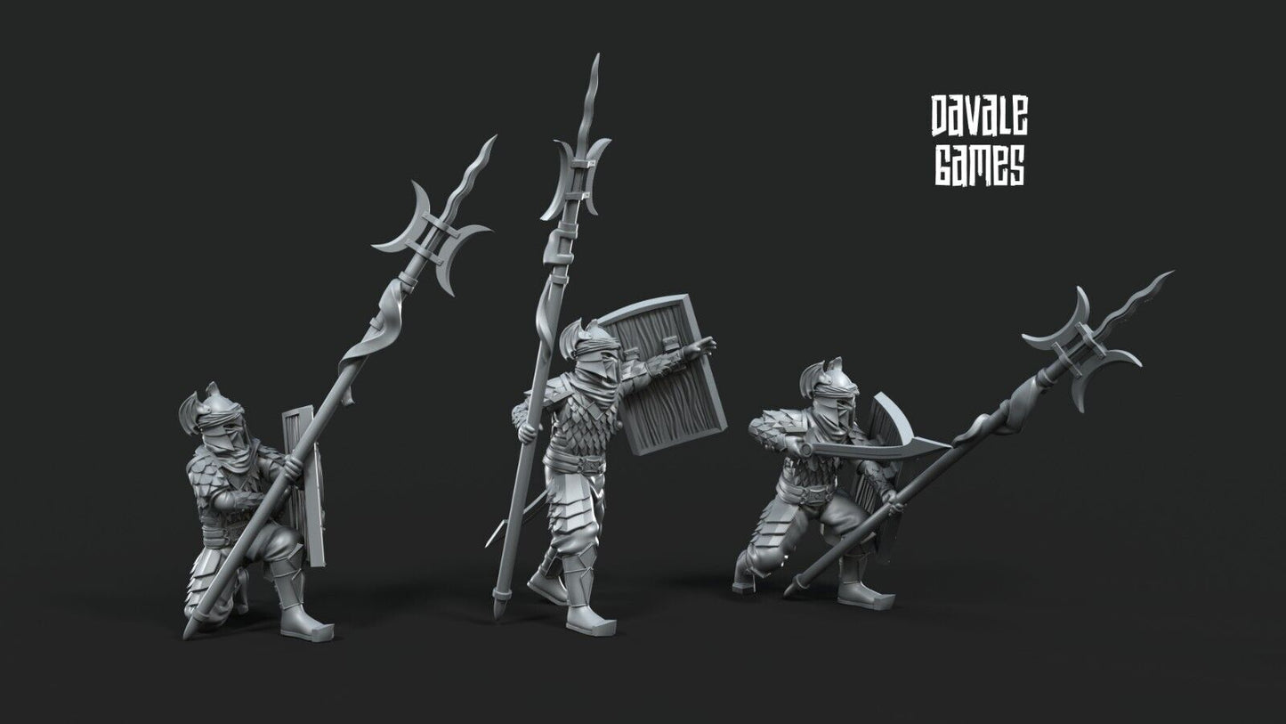 Set of 6 Dragon Army warriors with Spears