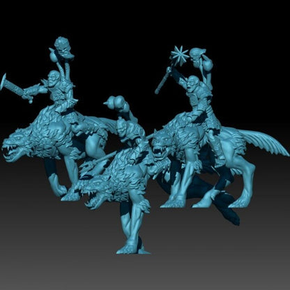 Set of 3 Iron Fang Clan Wolf Riders