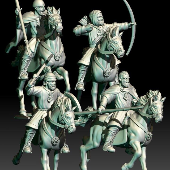 Set of 4 Horse lord Mounted Militia