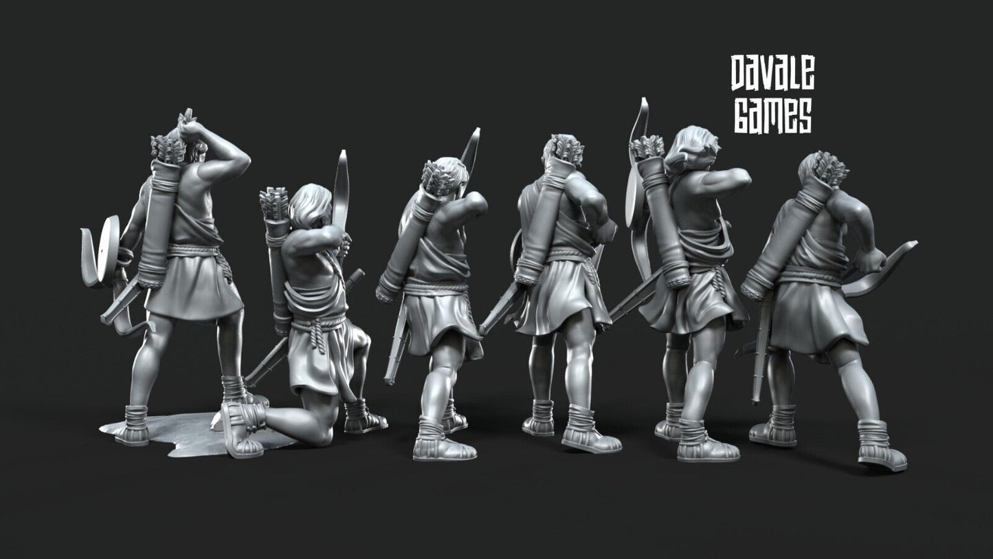 Set of 6 toxotes archers