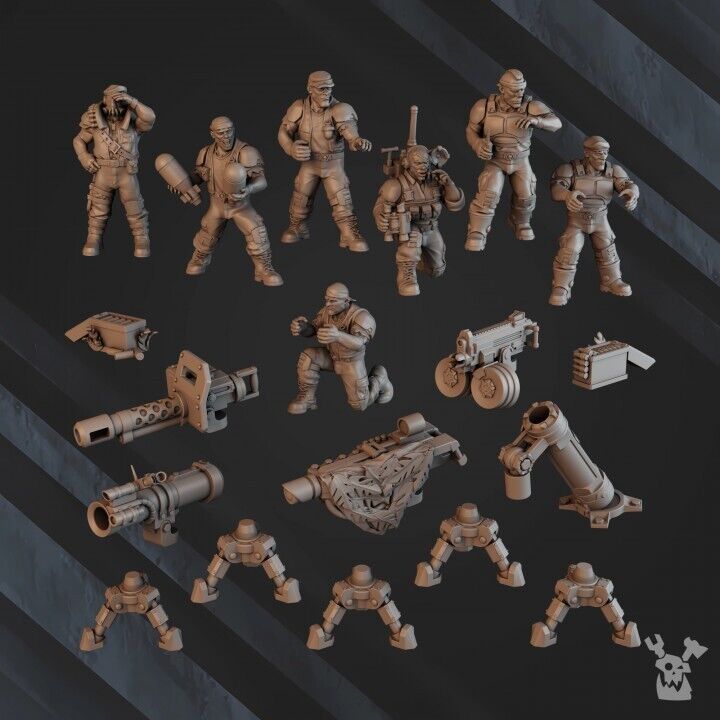 Set of 5 Green Hell Division Heavy squad