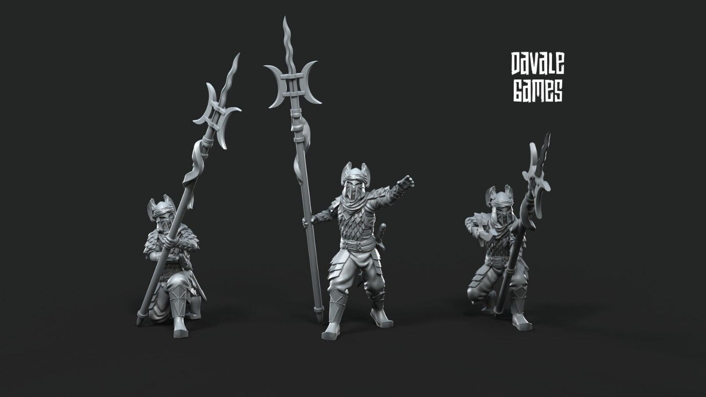 Set of 6 Dragon Army warriors with Spears