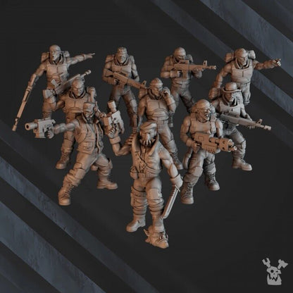 Set of 5 Green Hell Division Infantry Squad