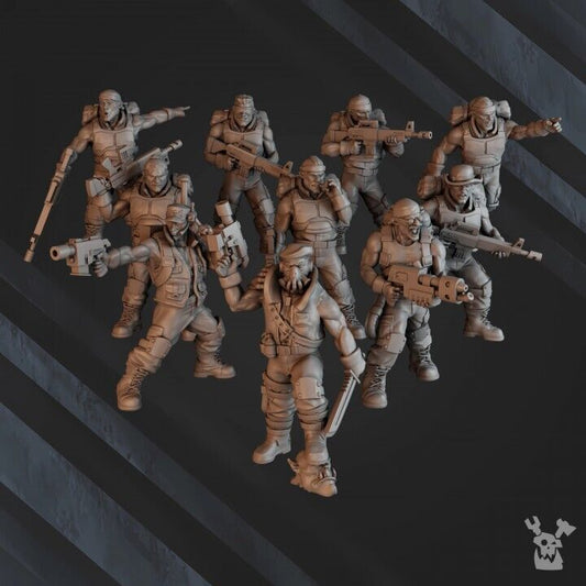 Set of 5 Green Hell Division Infantry Squad