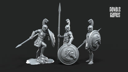 Set of 6 hoplites on foot