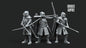 Set of 6 grey castle guard with bows