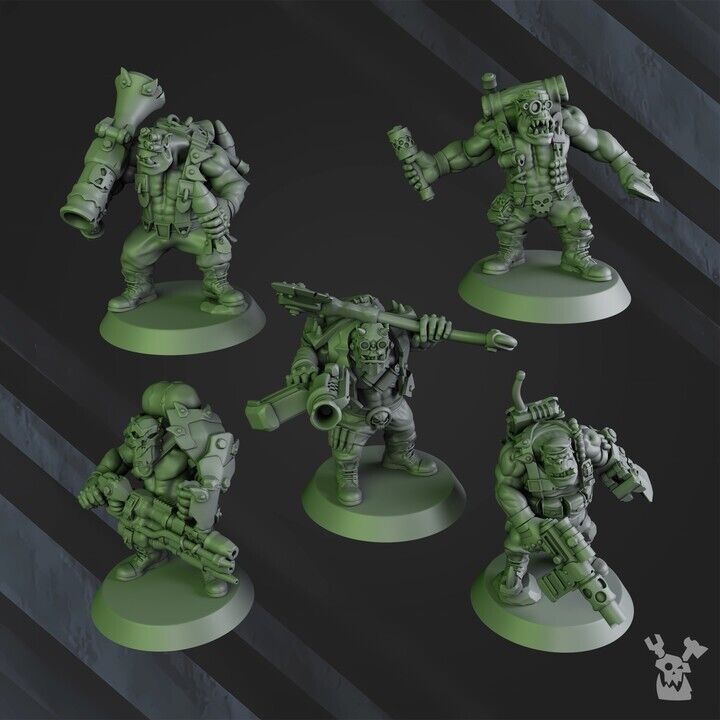 Set of 5 black orks mob