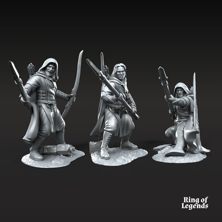 Set of 6 Rangers of Grey Castle with Spear and Bow