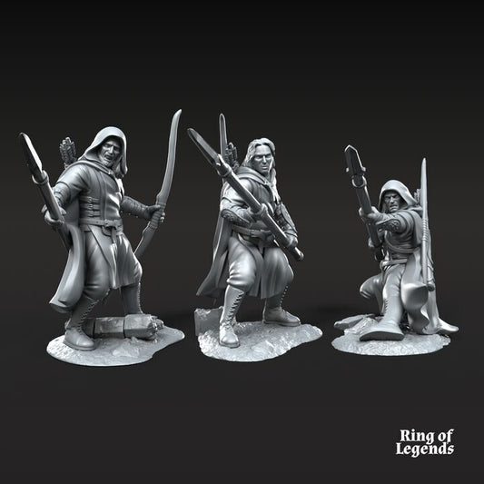 Set of 6 Rangers of Grey Castle with Spear and Bow