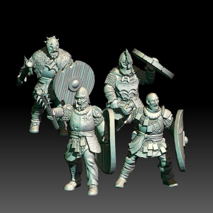 Set of 6 Wildling men with Maces