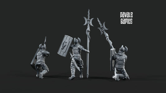 Set of 6 Dragon Army warriors with Spears