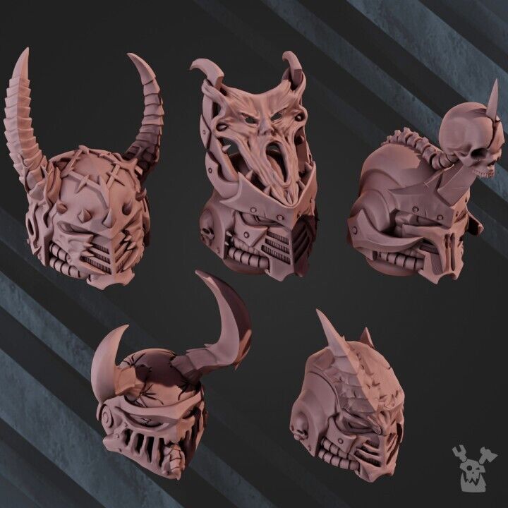 Set of 5 Cursed Hunter heads