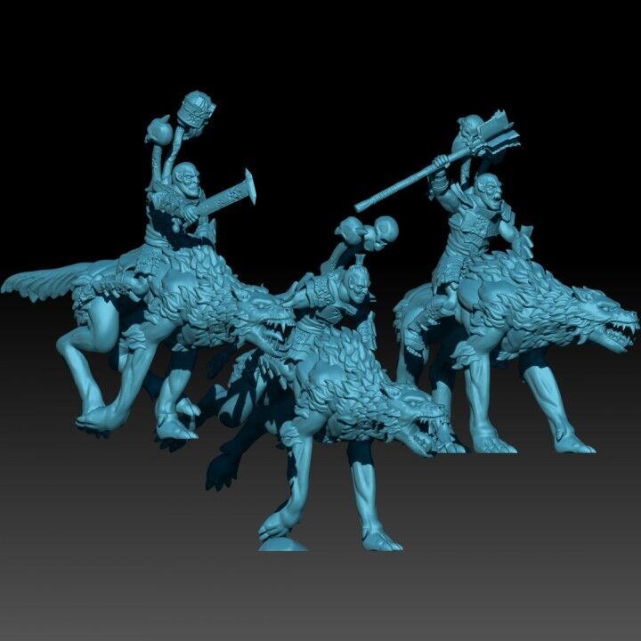 Set of 3 Iron Fang Clan Wolf Riders