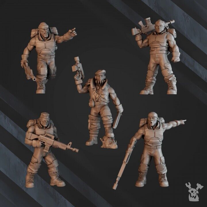 Set of 5 Green Hell Division Infantry Squad