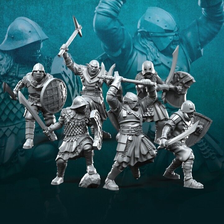 Set of 6 New Regular Orcs with Sword and Shield