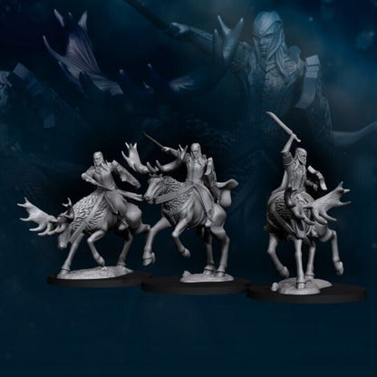 Set of 3 Wood Elves on Elks