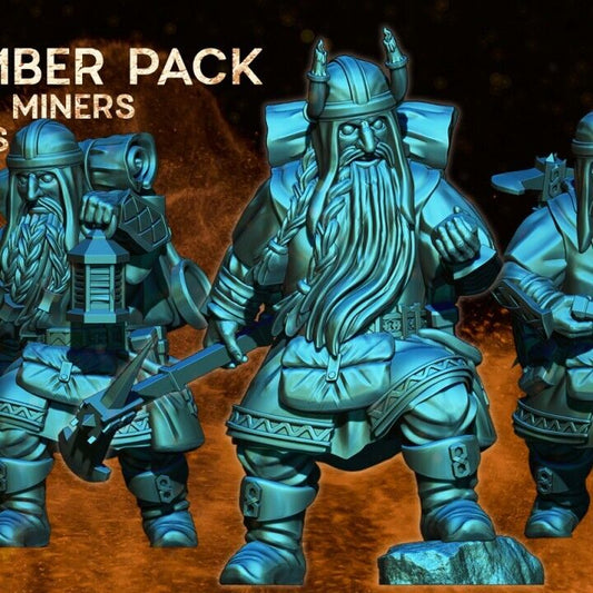 Set of 6 Exiled Dwarven Miners