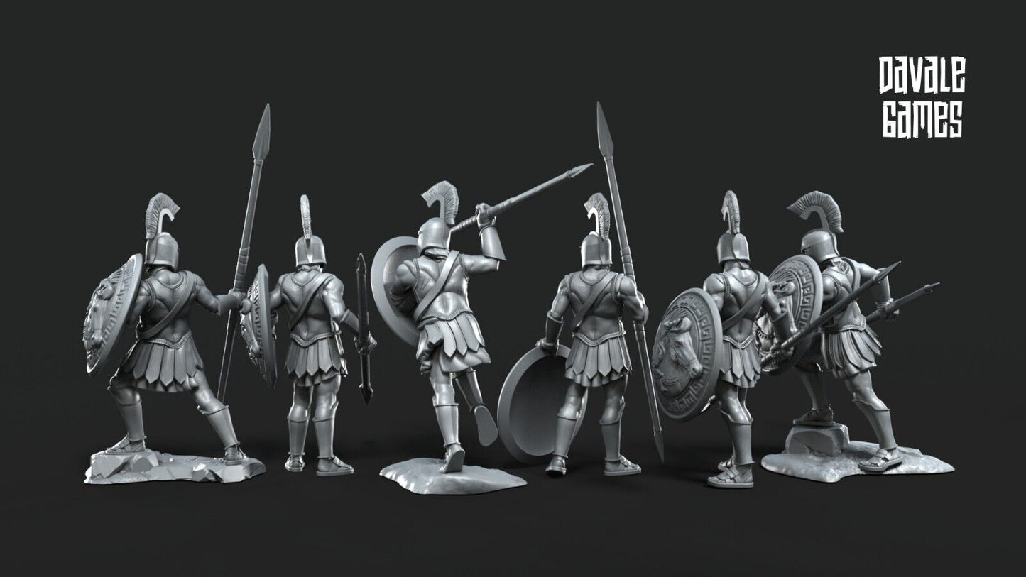 Set of 6 hoplites on foot