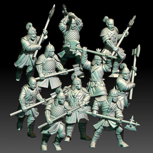 Set of 10 Chariot rider Warriors with Axes