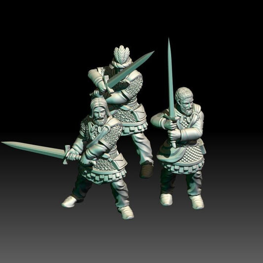 Set of 6 Middle Kingdom Warriors with Swords