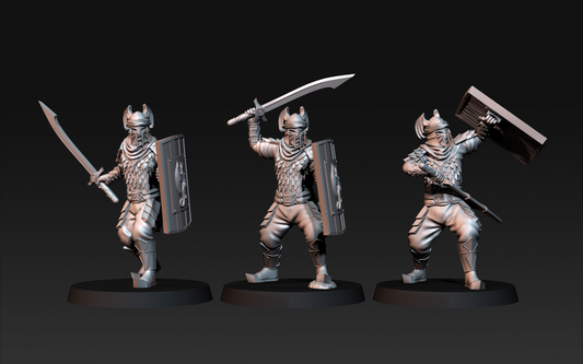 Set of 6 Dragon Army warriors with swords