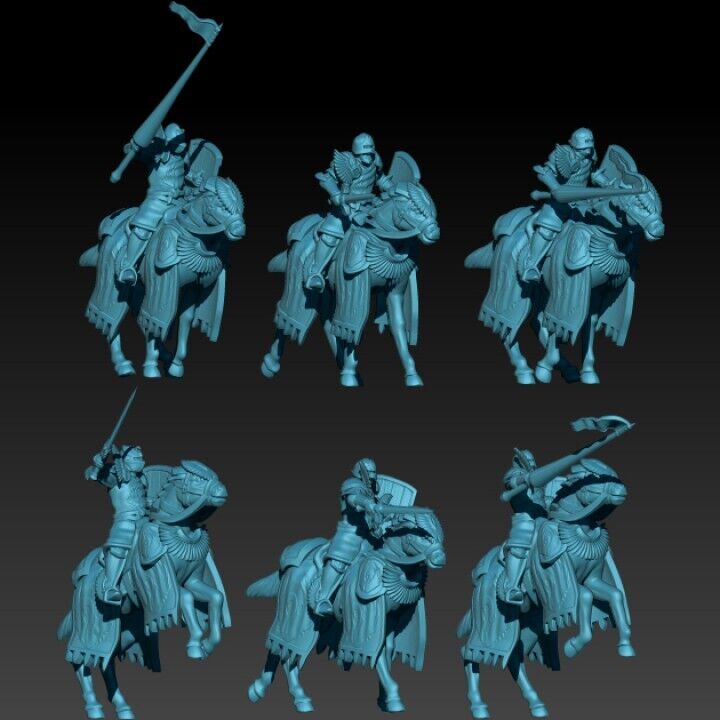 Set of 6 Swan Knights - High Knights Mounted