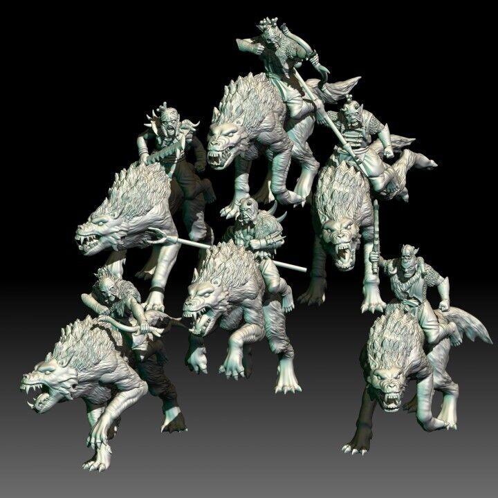 Set of 6 Wild Orc Riders