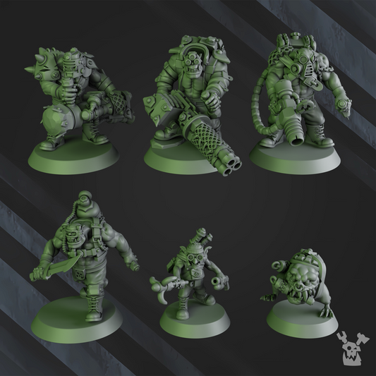 Set of 5 Black Orks Mob part 2