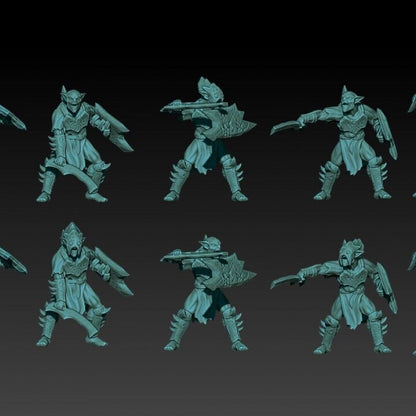 Set of 6 Goblin with Sword an Shields