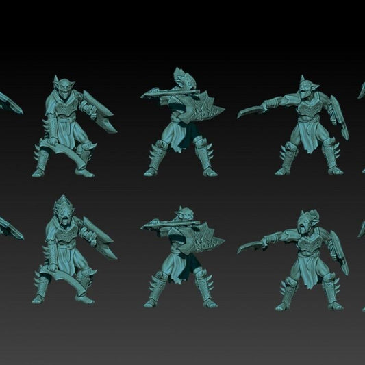 Set of 6 Goblin with Sword an Shields