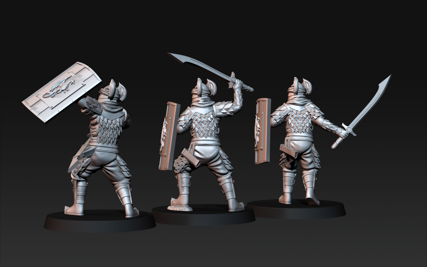 Set of 6 Dragon Army warriors with swords