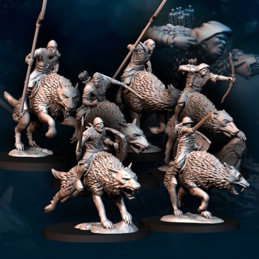 Set of 6 Wolf Riders