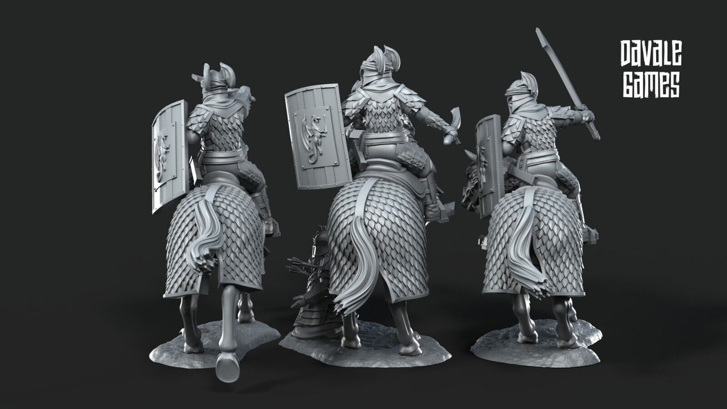 Set of 6 dragon army cavalry