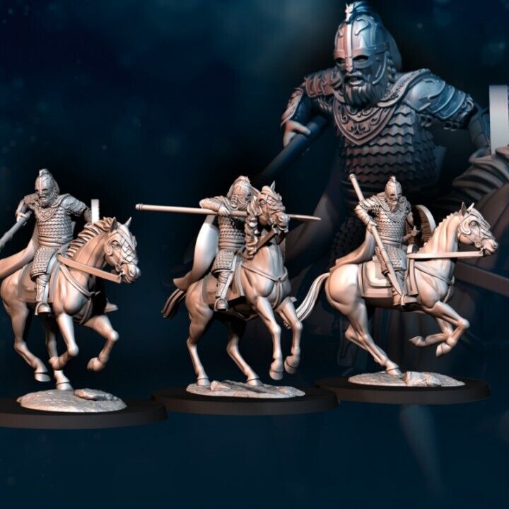 Set of 3 West Humans Royal Guard Mounted