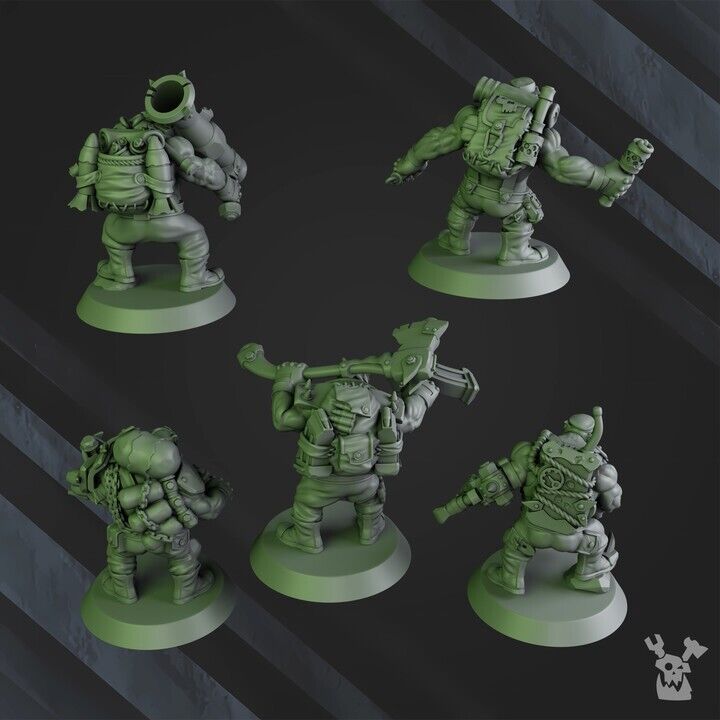 Set of 5 black orks mob