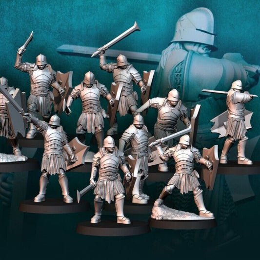 Set of 10 Blood-Handed Orcs with Shield and Swords