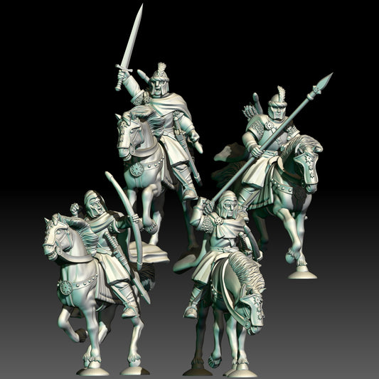 Set of 4 Mounted Knights of the North Kingdom