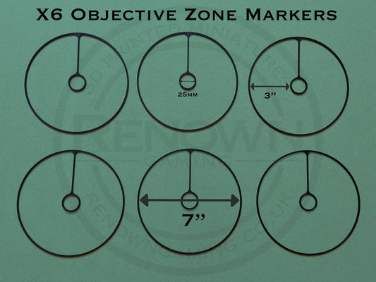 Set of 6 - 25mm Objective Markers for Middle Earth Strategy Battle Game